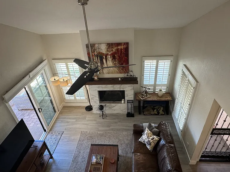 Hall upstairs looking down to living room