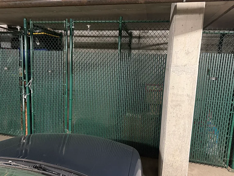 Personal storage area near assigned parking spot