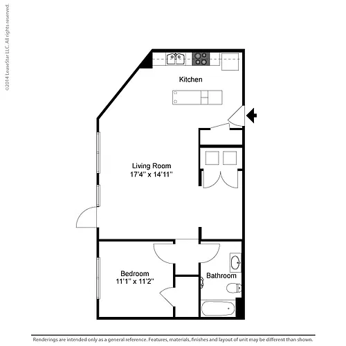 Floor plan 1 Bedroom - A4
