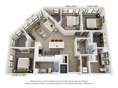 Floor plan C1A (3 Bedroom)