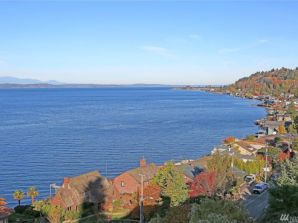 View of Puget Sound towards the Alki Point Lighthouse.