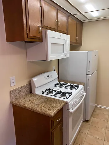 Floor plan 1 bed 1 bath Split Level shared laundry