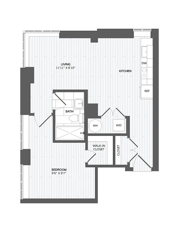 Floor plan 1 Bed 1 Bath-C4c