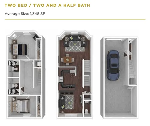Floor plan 2 Bedrooms, 2.5 Bathrooms