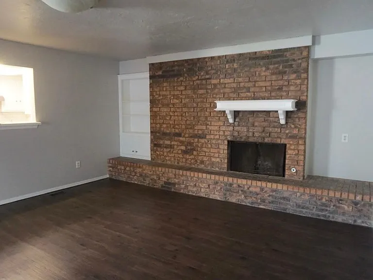 Living room and fireplace