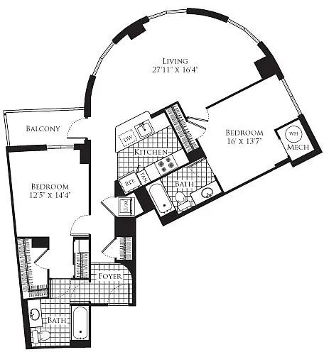 Floor plan 2 Bedroom- 1172