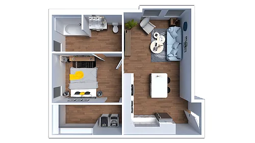 Floor plan A - 1 Bed 1 Bath - ADA