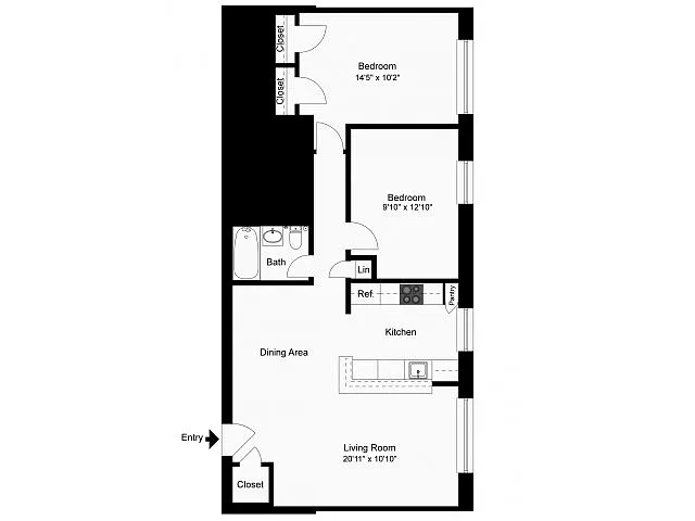 Floor plan Two Bedroom