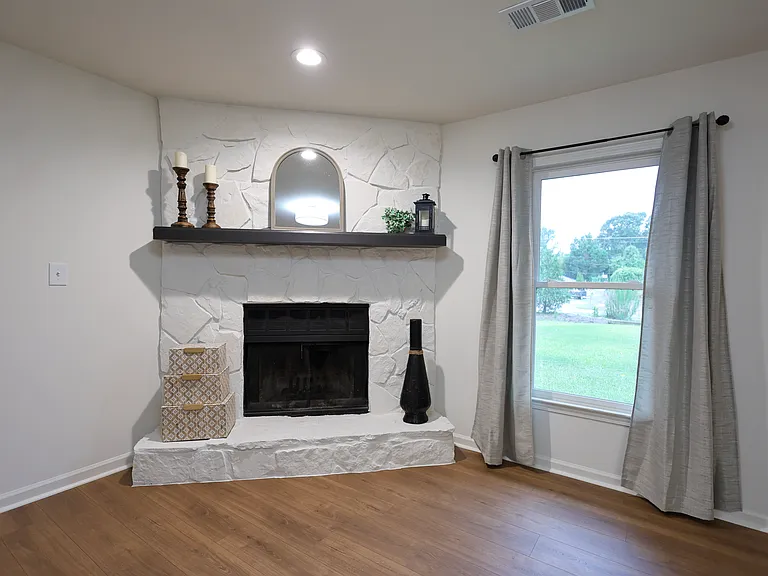 Wonderful stone fireplace in Living Room!