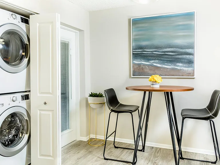 Enjoy the convenience of front-loading washers and dryers in every apartment.