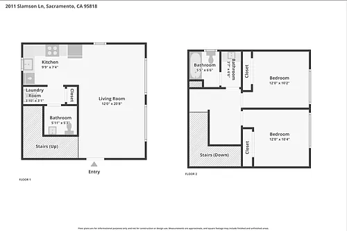 Floor plan 2 Bedroom with private garage