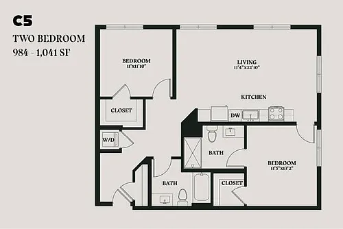 Floor plan Alba Two Bedroom C5