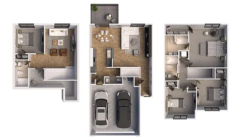 Floor plan 4 Bed/2.5 Bath, Two Story Townhome