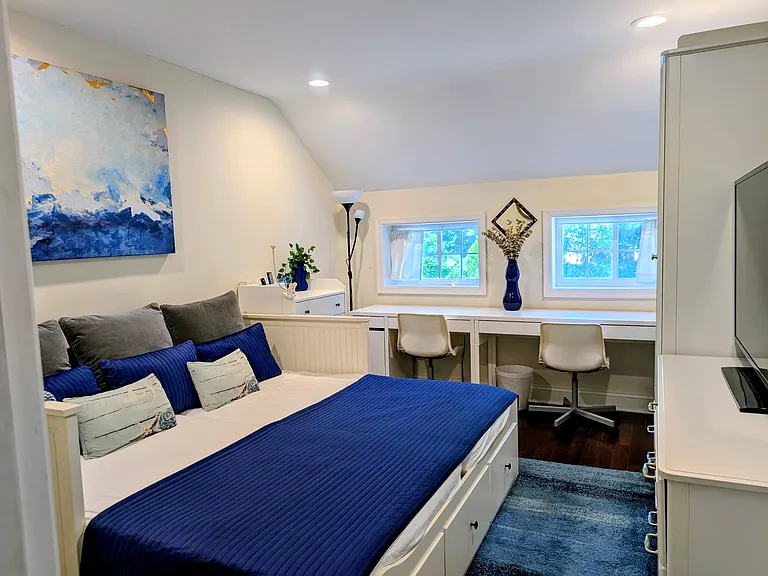 1st floor guestroom/office with TV (daybed converts to king size bed)