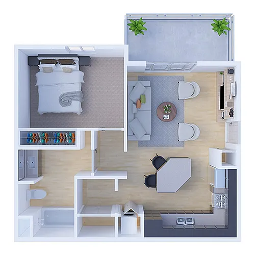 Floor plan Small One Bedroom