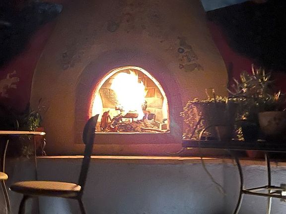 wood burning fireplace