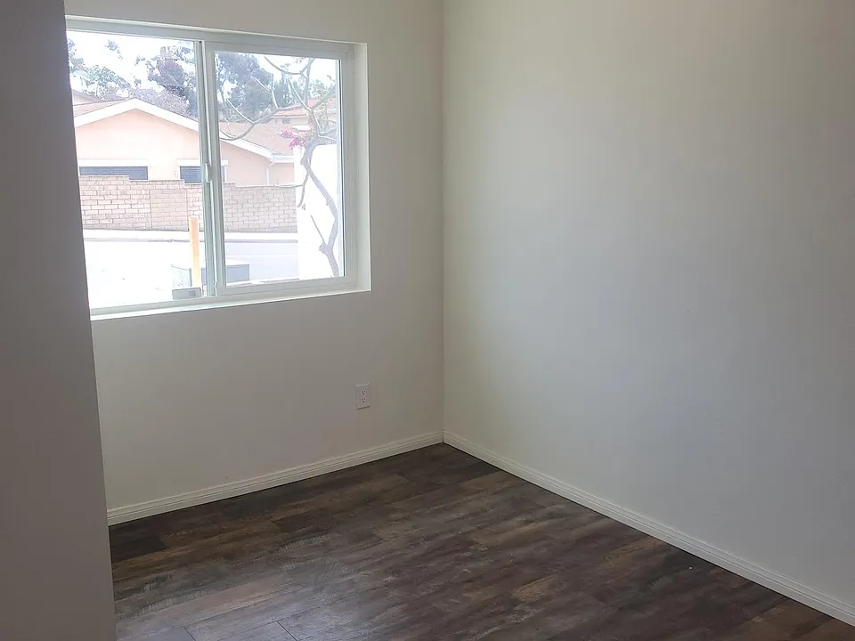 The bedroom has its own view through the window