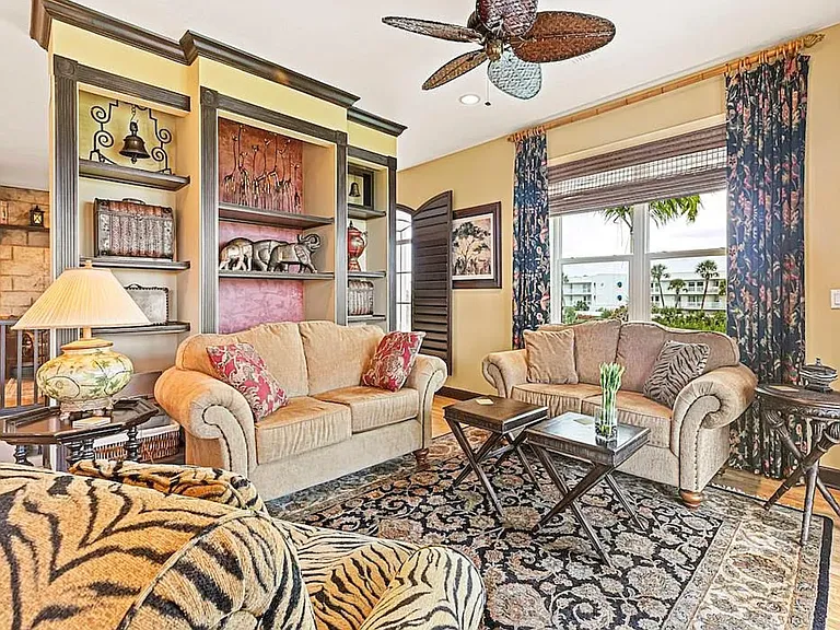Living room with river view