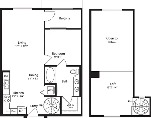 Floor plan 1 Bed- U20 Loft No Storage