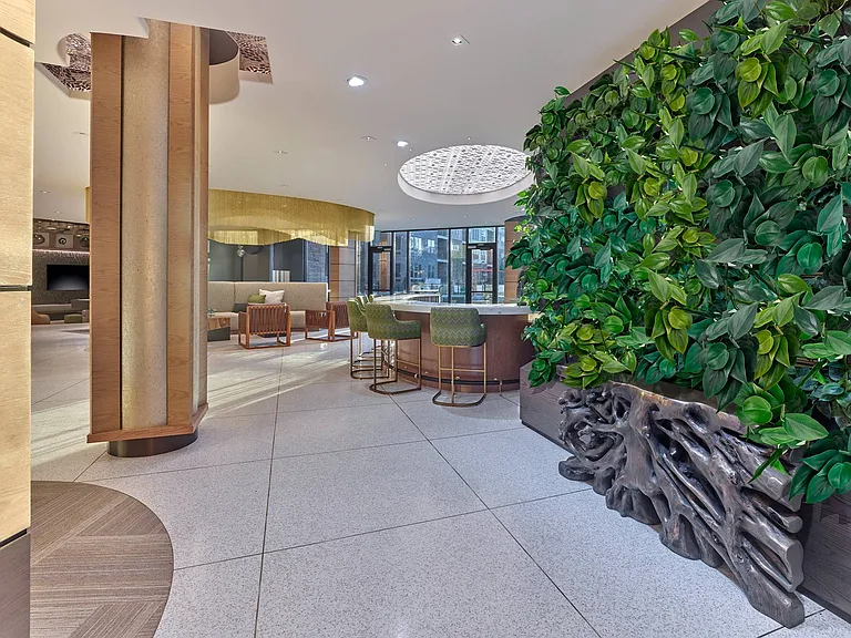 Lobby and Live Plant Wall