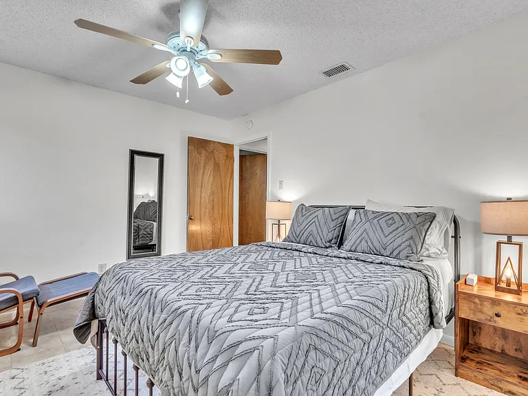 Bedroom 2 with Poang Chair and Ottoman