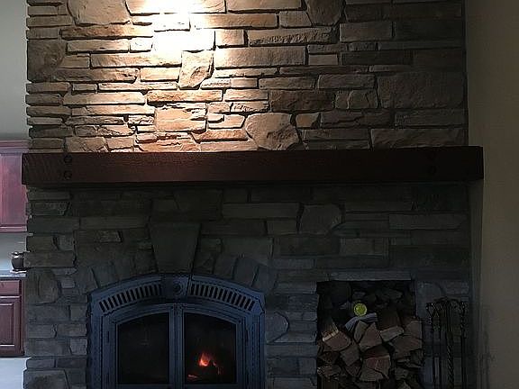Real stone Fireplace. 