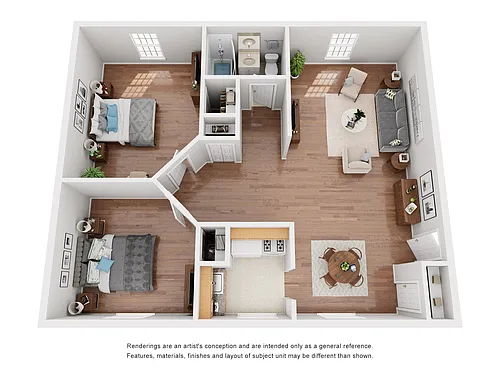 Floor plan 2Bed 1Bath