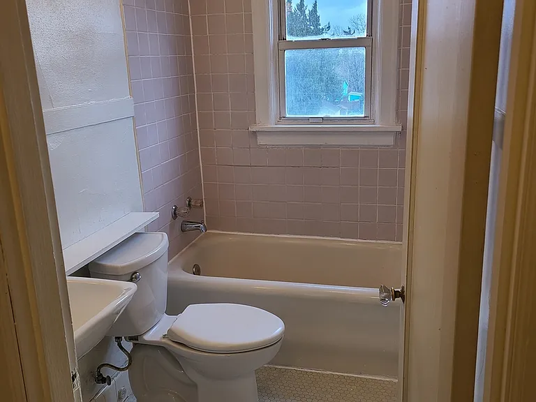 Spacious, restored bathroom