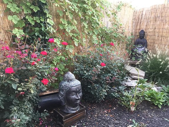 Patio with Butterfly Zen garden