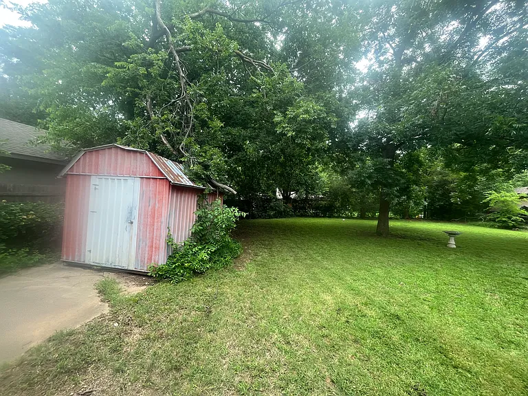 fenced yard