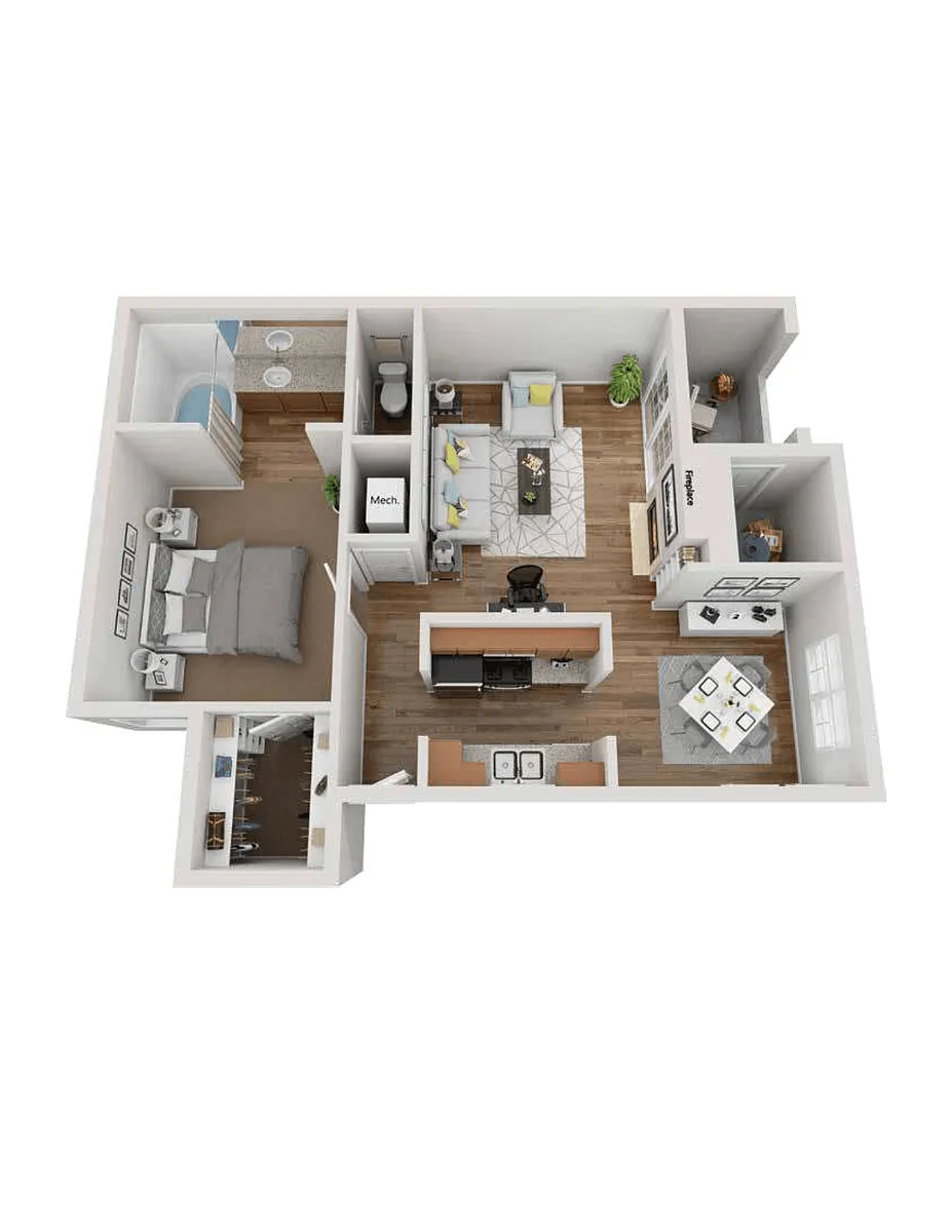 Floor plan 1-Bedroom