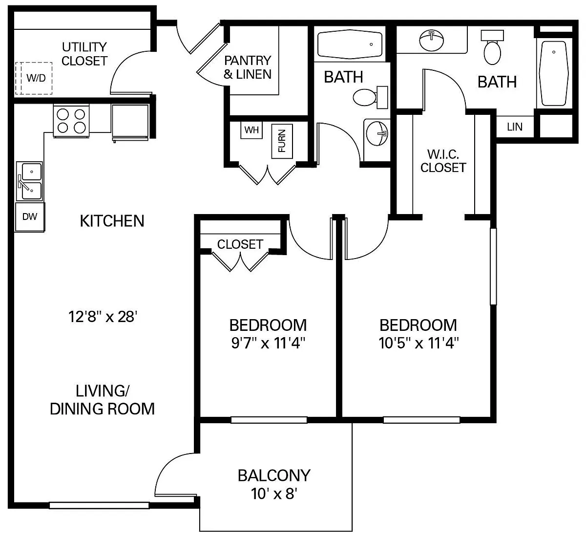 Floor plan 2BD-F