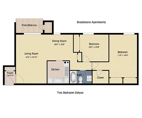 Floor plan 2 Bedroom Deluxe (B2)