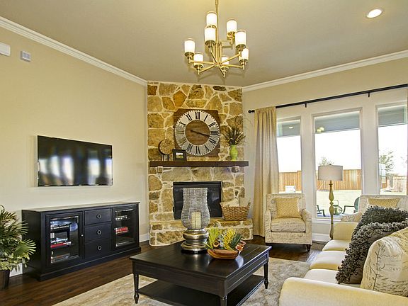 Cozy fireplace in family room