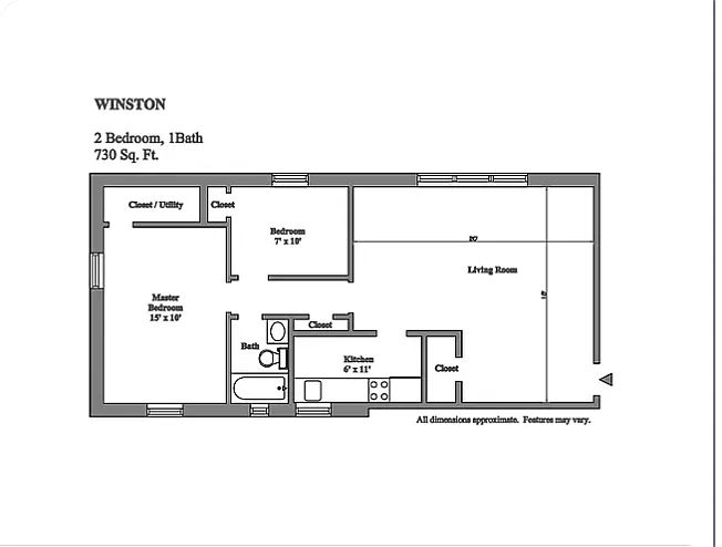 Floor plan Garden Level 2-Bed Available Before August