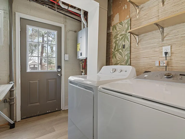 Back door and laundry room