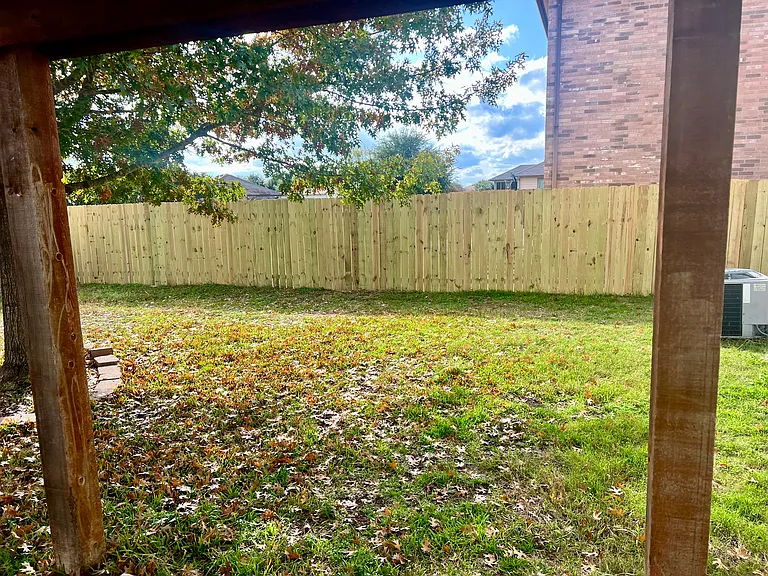 New fence in backyard