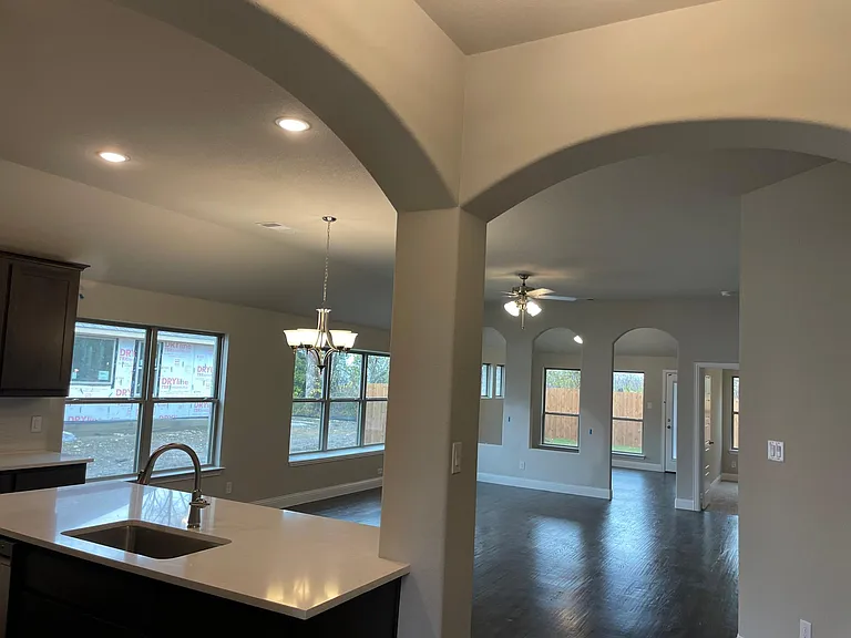 View of Kitchen, Living Area and Sunroom