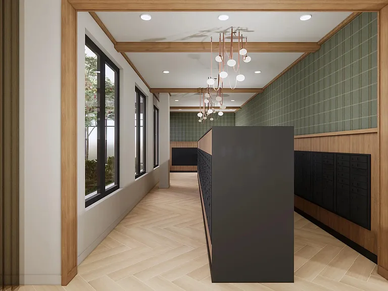Stay organized at Modera Bridle Trails with a thoughtfully designed mail room that keeps packages secure and pickup simple.