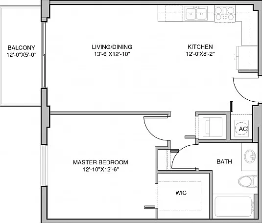 1 Bedroom, 1 Bath 1 Bedroom, 1 Bath