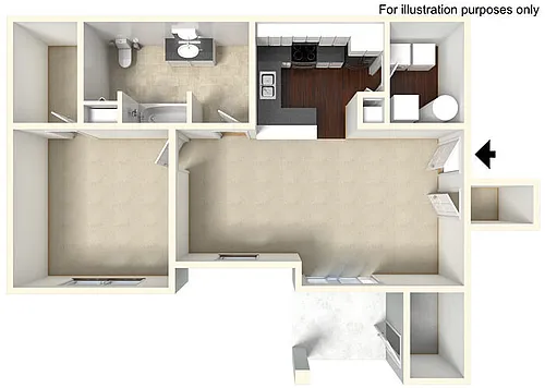 Floor plan One Bedroom - Lower