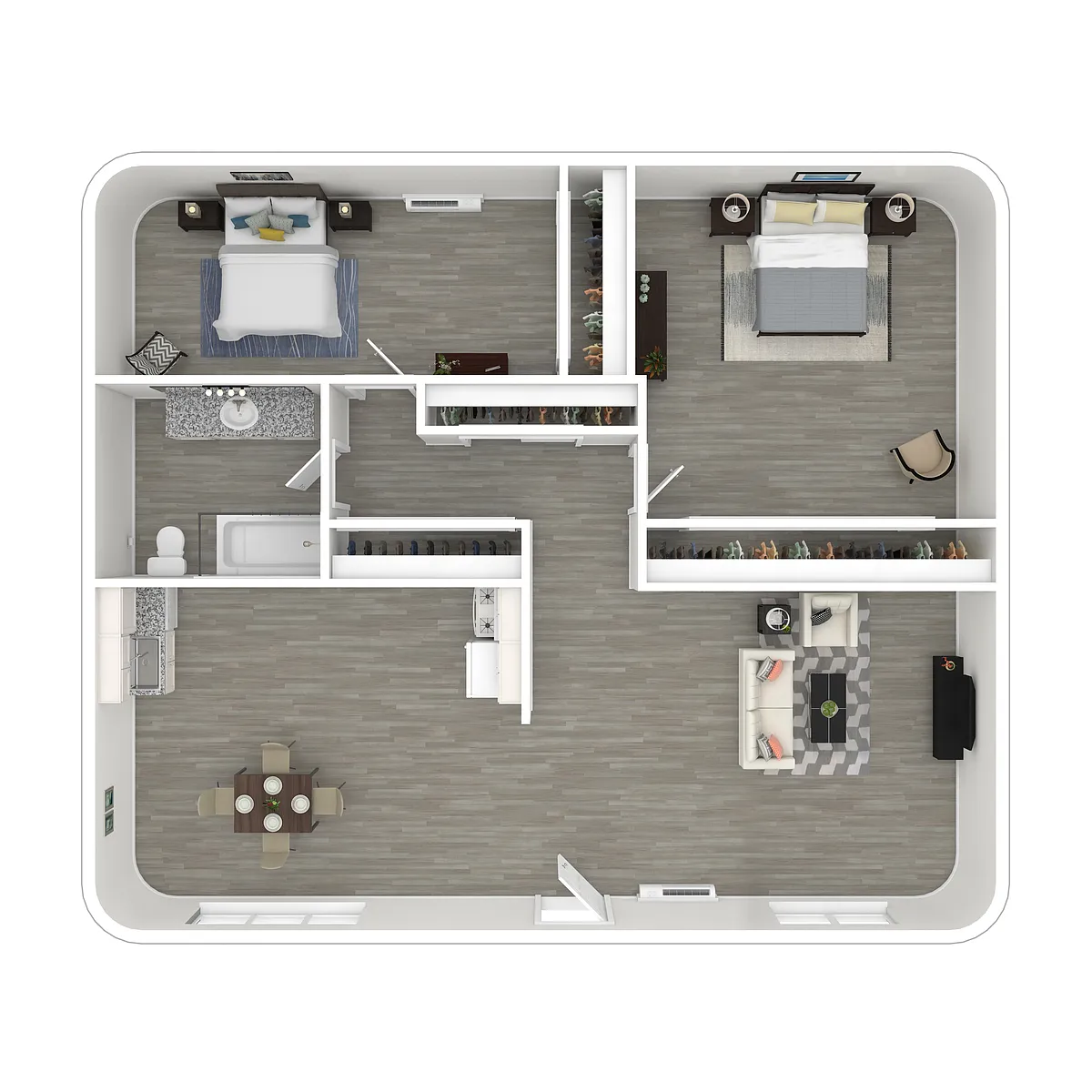 Floor plan 2 Bedroom 1 Bathroom - 6644 Glade
