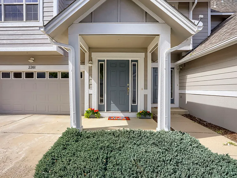 Front entrance and garage