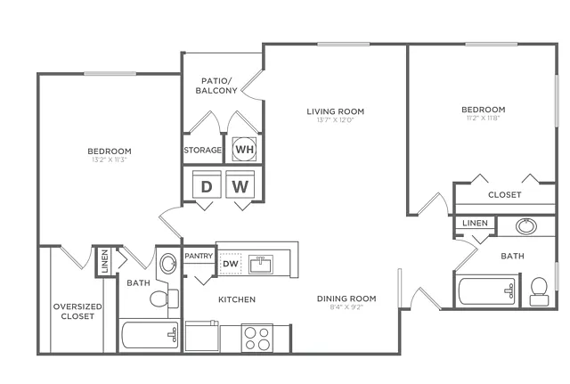 Floor plan Palm Beach (1000 SF)
