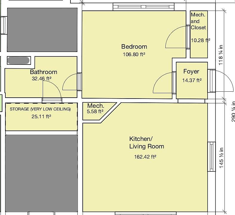 Rough floor plan - made the measurements myself and drew it