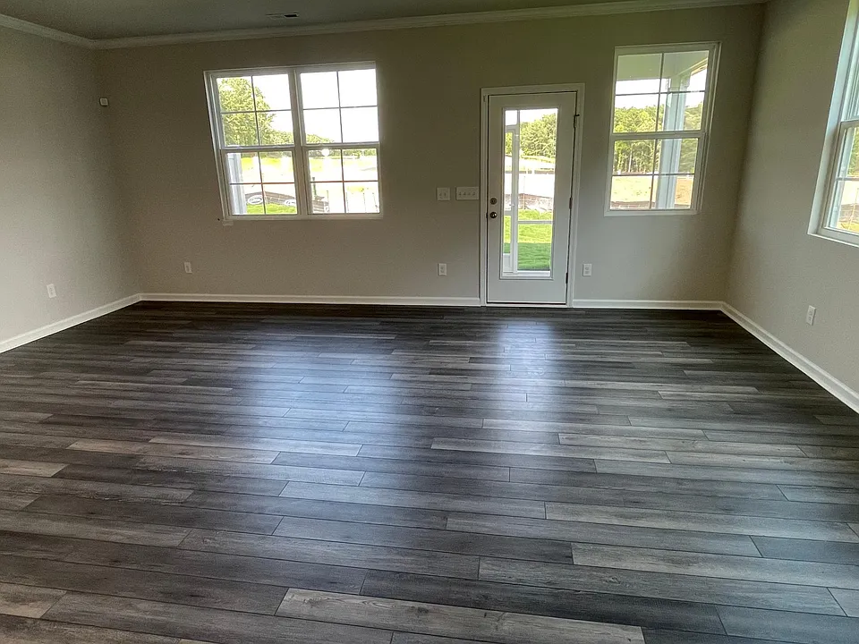 family room and dining room