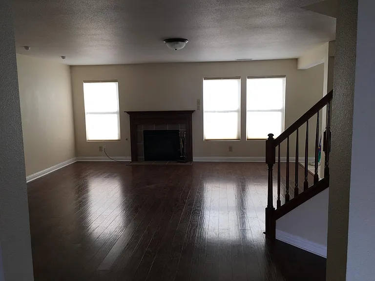 Living room open to Family room and kitchen