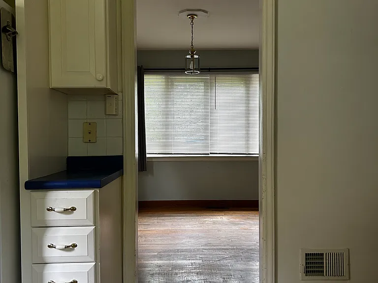 Kitchen looking into dining room