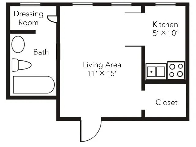 Floor plan Studio Renovated 2