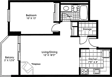 Floor plan 1 Bedroom